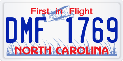 NC license plate DMF1769