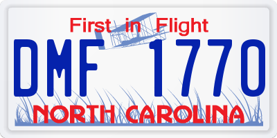 NC license plate DMF1770