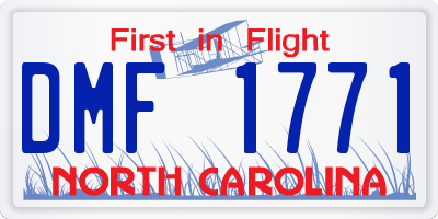 NC license plate DMF1771