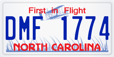 NC license plate DMF1774