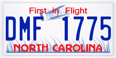 NC license plate DMF1775