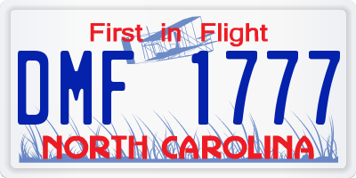 NC license plate DMF1777