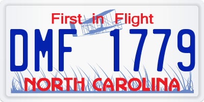 NC license plate DMF1779