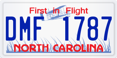 NC license plate DMF1787