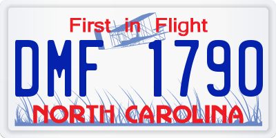 NC license plate DMF1790