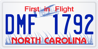 NC license plate DMF1792