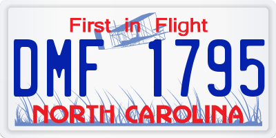 NC license plate DMF1795