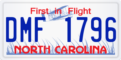 NC license plate DMF1796