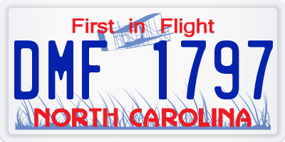 NC license plate DMF1797