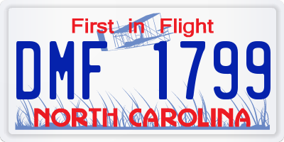 NC license plate DMF1799