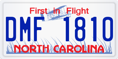 NC license plate DMF1810