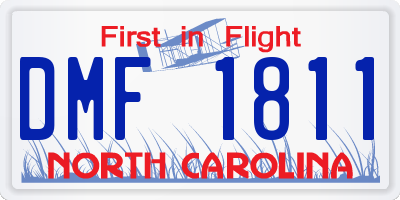 NC license plate DMF1811