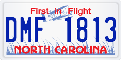 NC license plate DMF1813