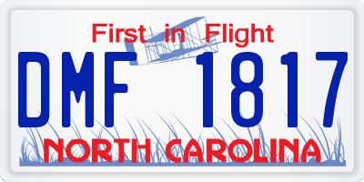 NC license plate DMF1817