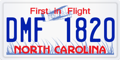 NC license plate DMF1820