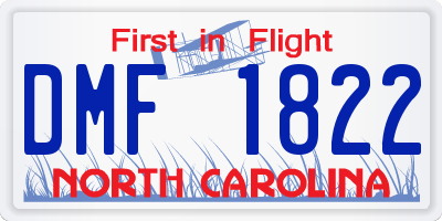 NC license plate DMF1822