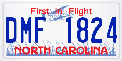 NC license plate DMF1824