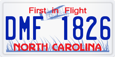 NC license plate DMF1826