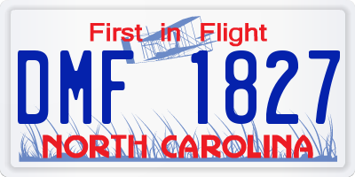 NC license plate DMF1827