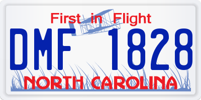 NC license plate DMF1828