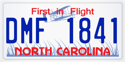 NC license plate DMF1841
