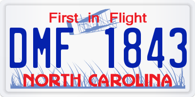 NC license plate DMF1843