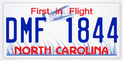 NC license plate DMF1844