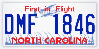 NC license plate DMF1846