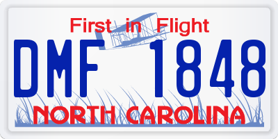 NC license plate DMF1848