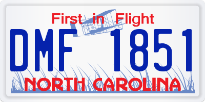 NC license plate DMF1851