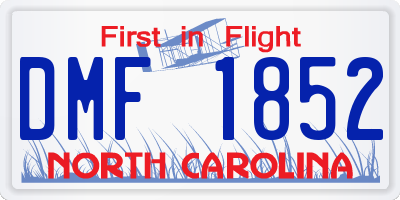 NC license plate DMF1852