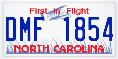 NC license plate DMF1854