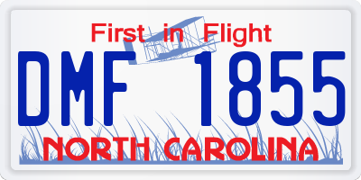 NC license plate DMF1855