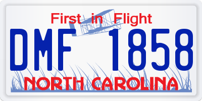 NC license plate DMF1858