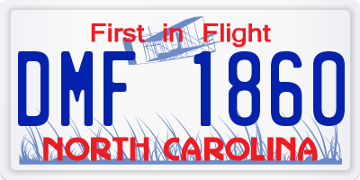 NC license plate DMF1860