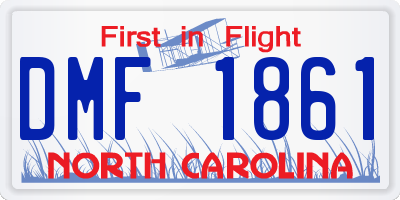 NC license plate DMF1861