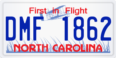 NC license plate DMF1862