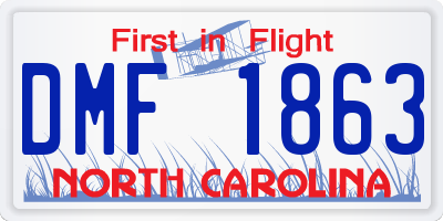 NC license plate DMF1863