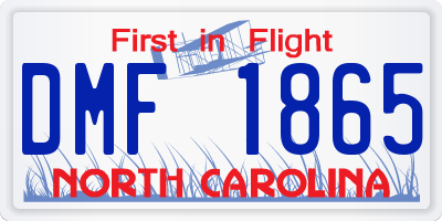 NC license plate DMF1865