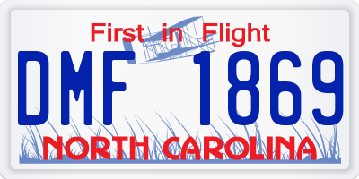 NC license plate DMF1869