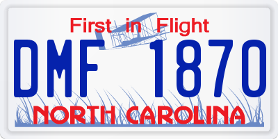 NC license plate DMF1870