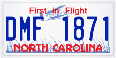 NC license plate DMF1871
