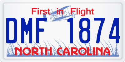 NC license plate DMF1874