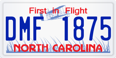 NC license plate DMF1875