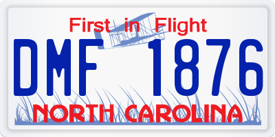 NC license plate DMF1876
