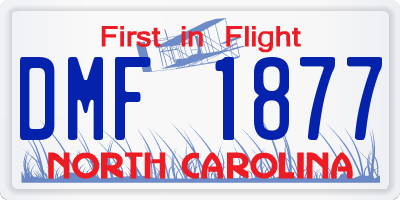 NC license plate DMF1877