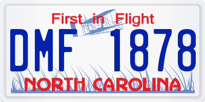 NC license plate DMF1878