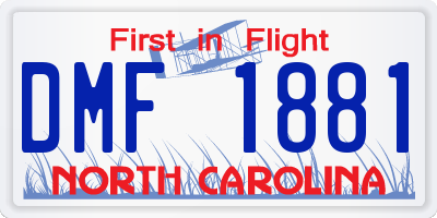NC license plate DMF1881