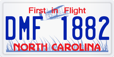 NC license plate DMF1882