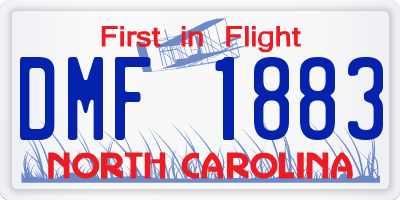 NC license plate DMF1883